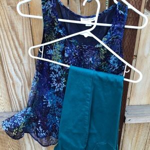 Size 4, teal green Coldwater Creek pants